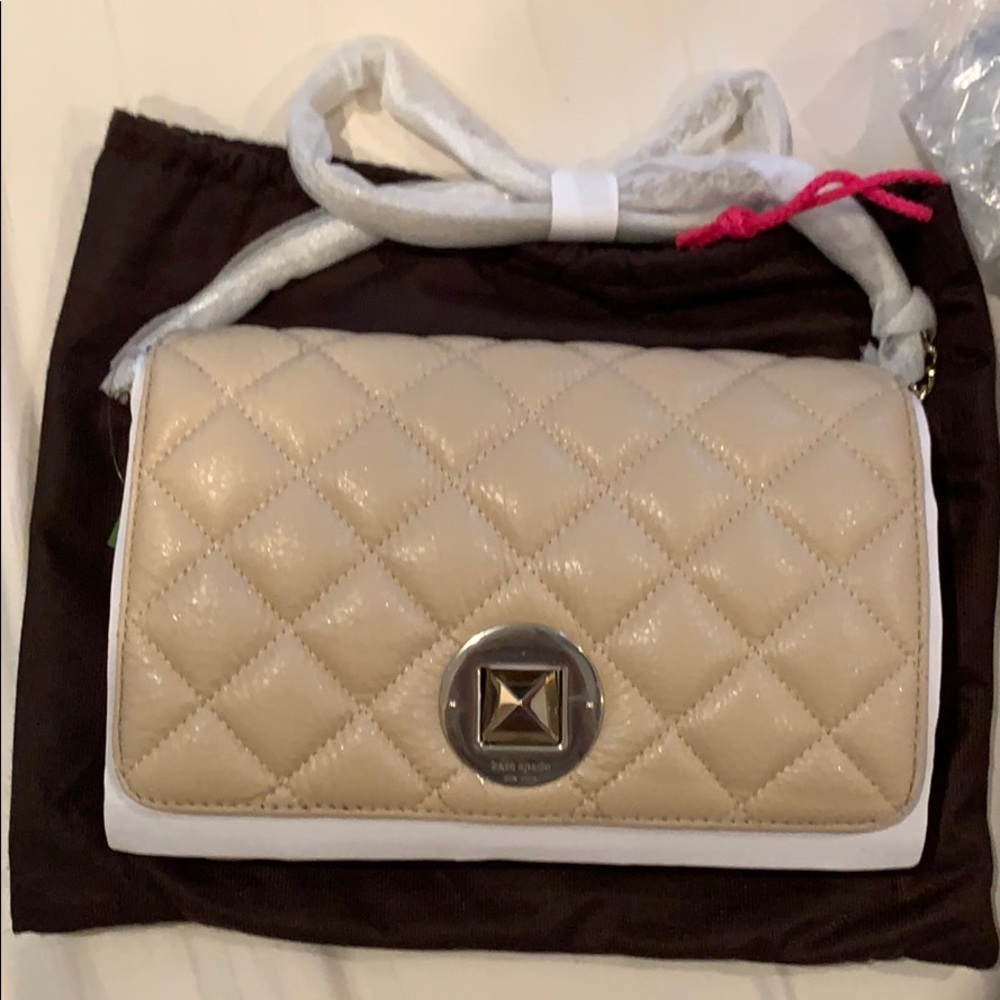 Kate Spade tan quilted leather handbag NWT